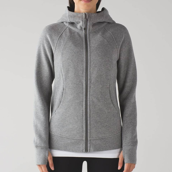 lululemon athletica Jackets & Blazers - Lululemon Scuba Light Cotton Fleece Full-Zip Hoodie Sweatshirt Heathered Grey 4